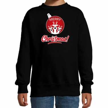 Rendier rendierbal sweater / rendier pak merry christmas zwart kinderen