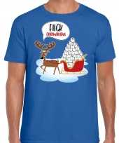 F ck coronavirus fout rendiershirt pak blauw heren