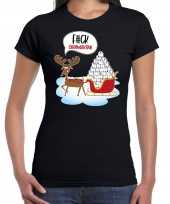 F ck coronavirus fout rendiershirt pak zwart dames