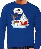 F ck coronavirus foute rendiersweater pak blauw heren