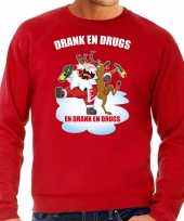 Foute rendiersweater pak drank drugs rood heren