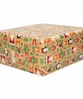 X rollen rendier inpakpapier cadeaupapier bruin bij meter 10231665